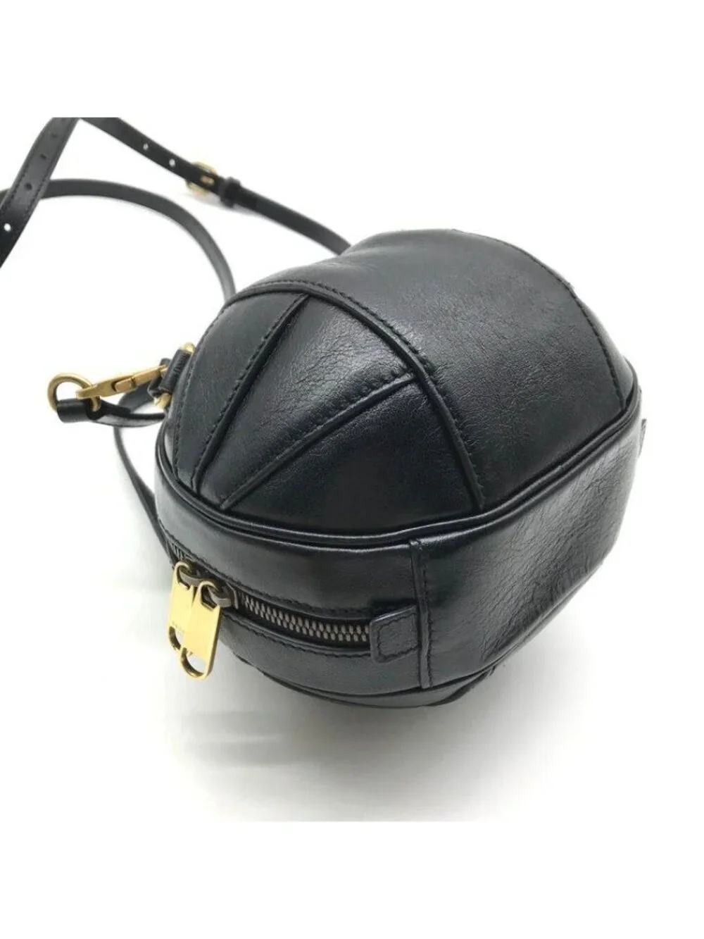 Gucci Basketball Shape Mini 2-Way Bag Leather Black Bag